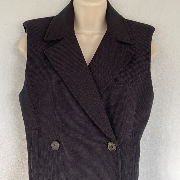 Veronica Beard black cotton oversized double breasted sleeveless vest size 4 - Picture 6 of 16